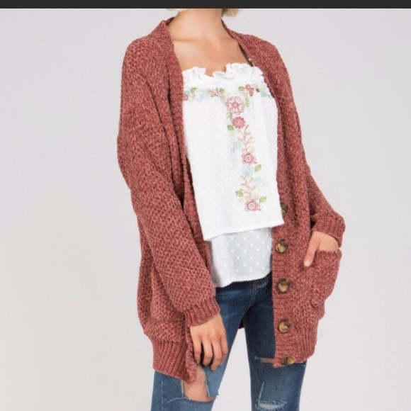 pol chenille cardigan